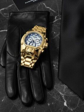 Invicta Zeus Bolt Limited Edition Gold Tone Watch NEW Heavy CO Case Swiss Chron
